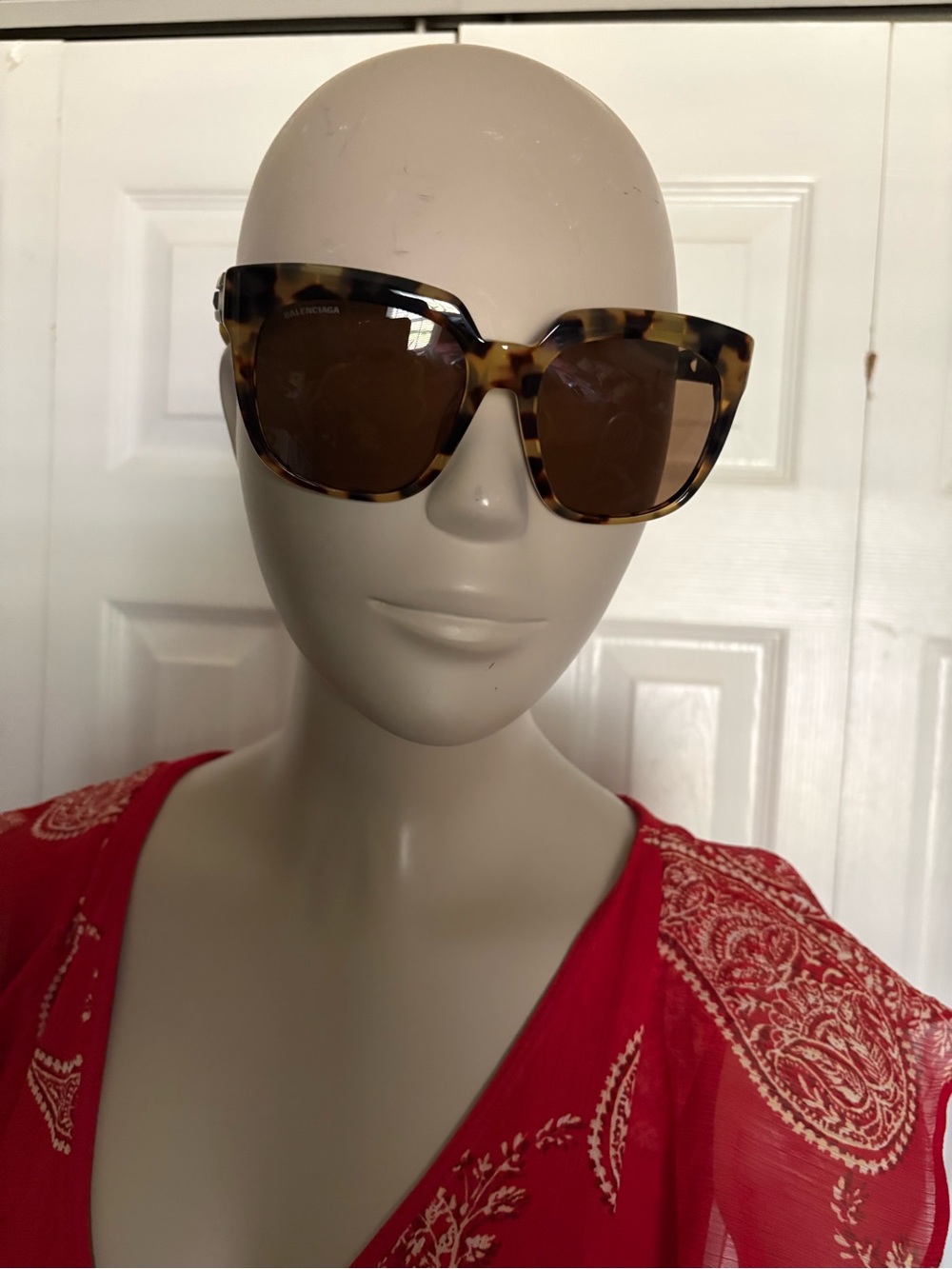 Balenciaga Tortoiseshell Sunglasses with Gray Frames and Yellow Trim